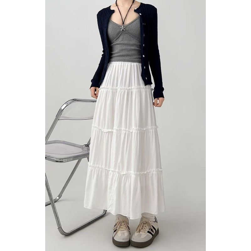 White Tiered Maxi Skirt