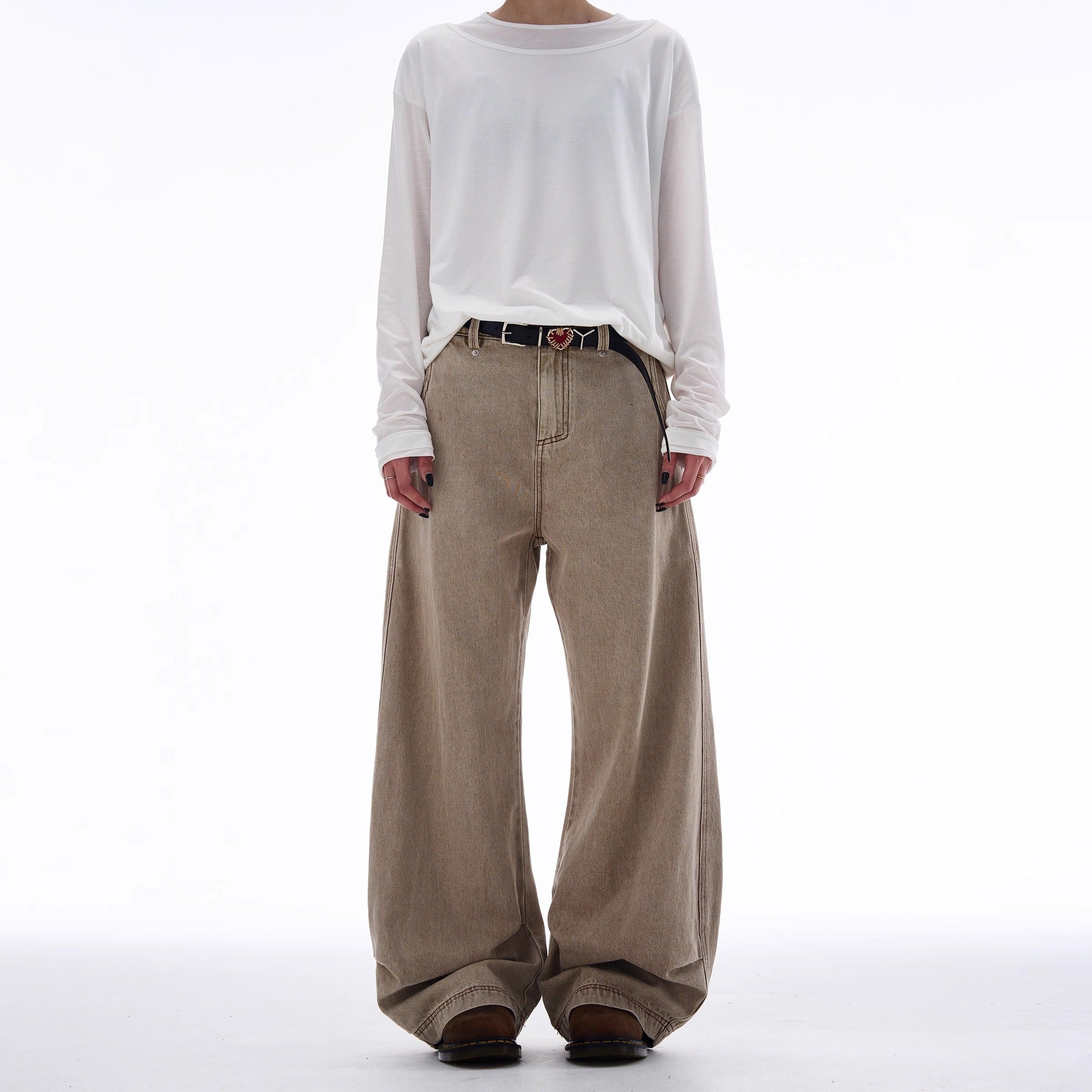 Washed Drape Scimitar Jeans