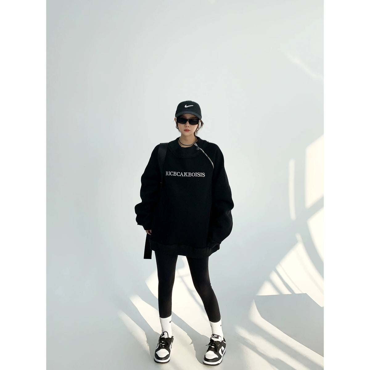 Side Zipper Design Oversized Heavyweight Sweatshirt