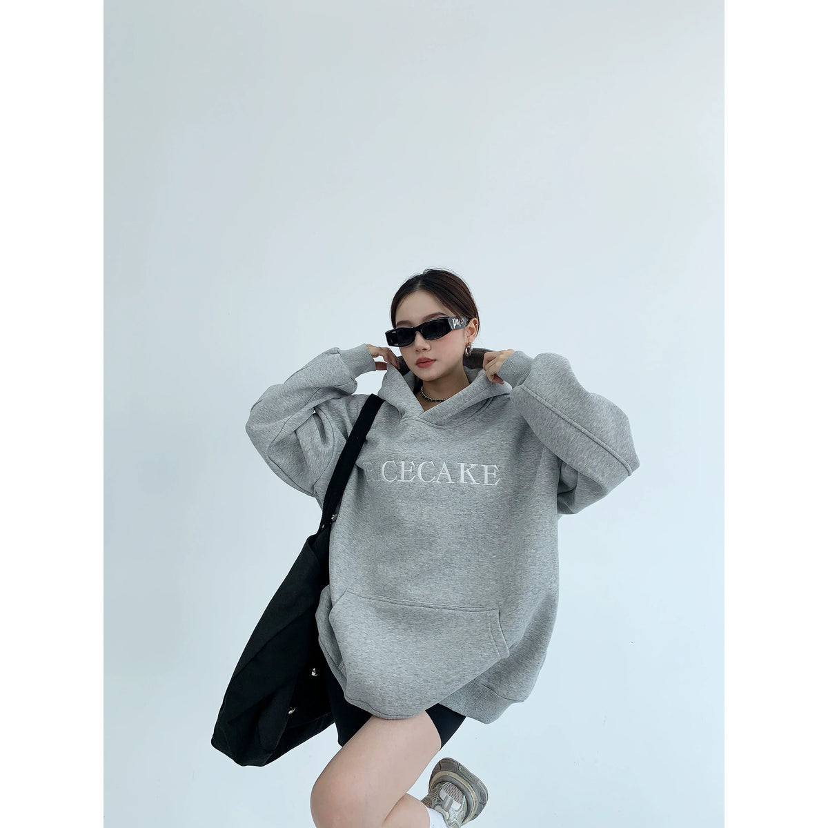 Flower Embroidery Oversized Hoodie