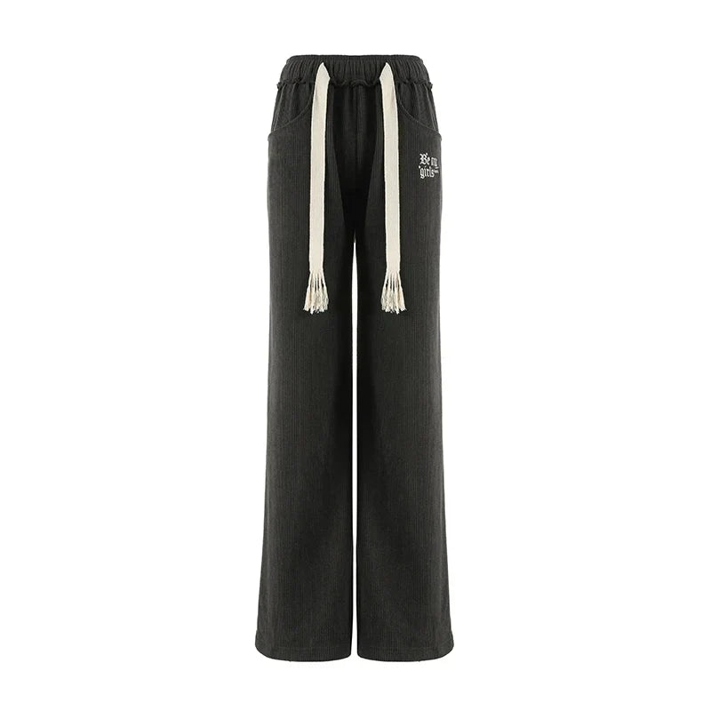High Waist Sporty Straight Sweatpants