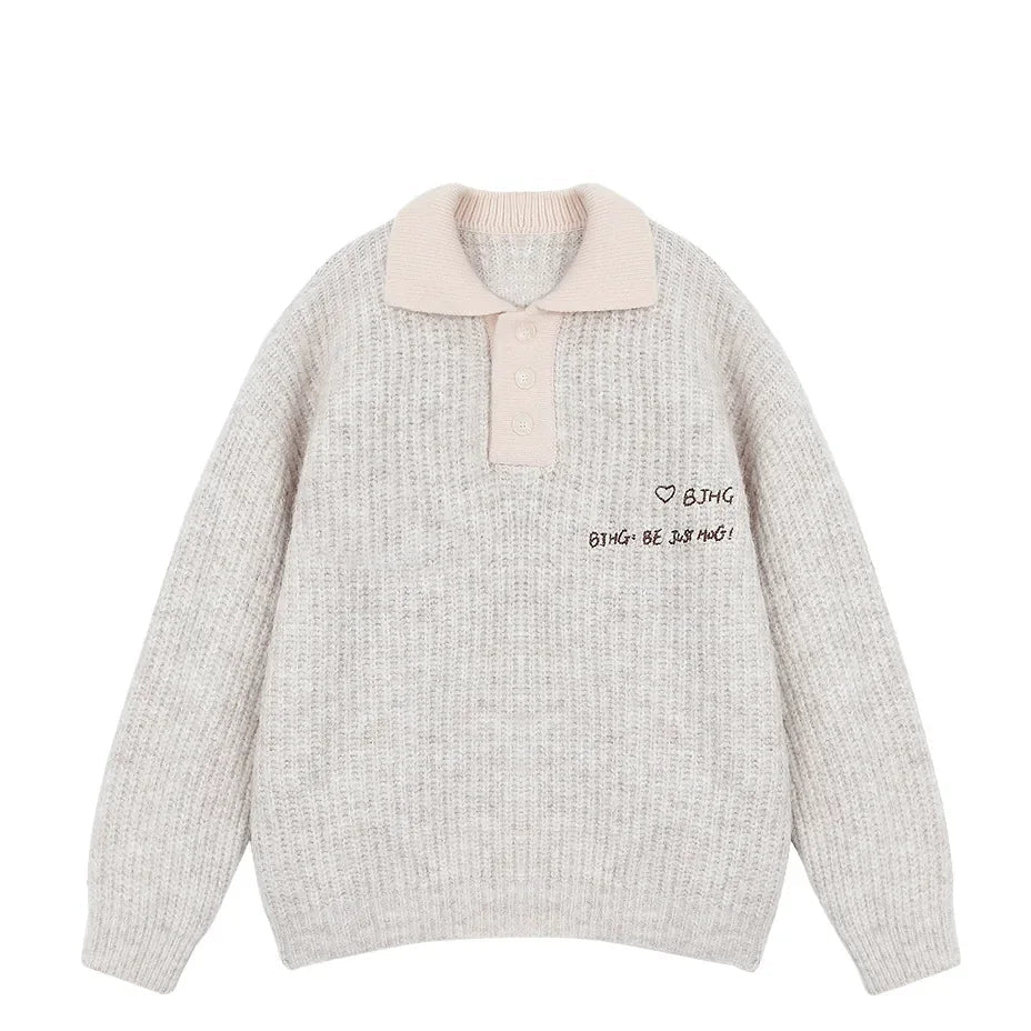 Pullover Polo Knit Sweater