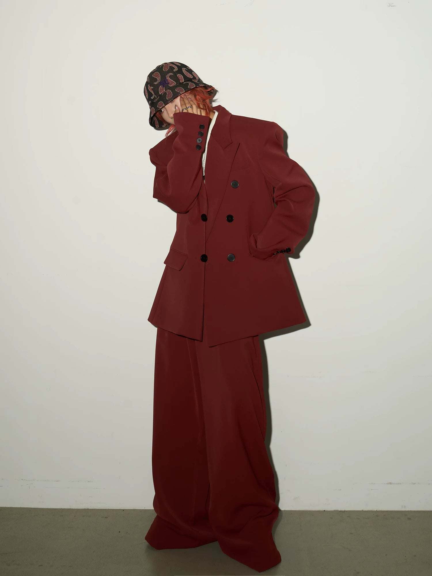Double Breasted Tailored Jacket & Wide Leg Trousers Setup