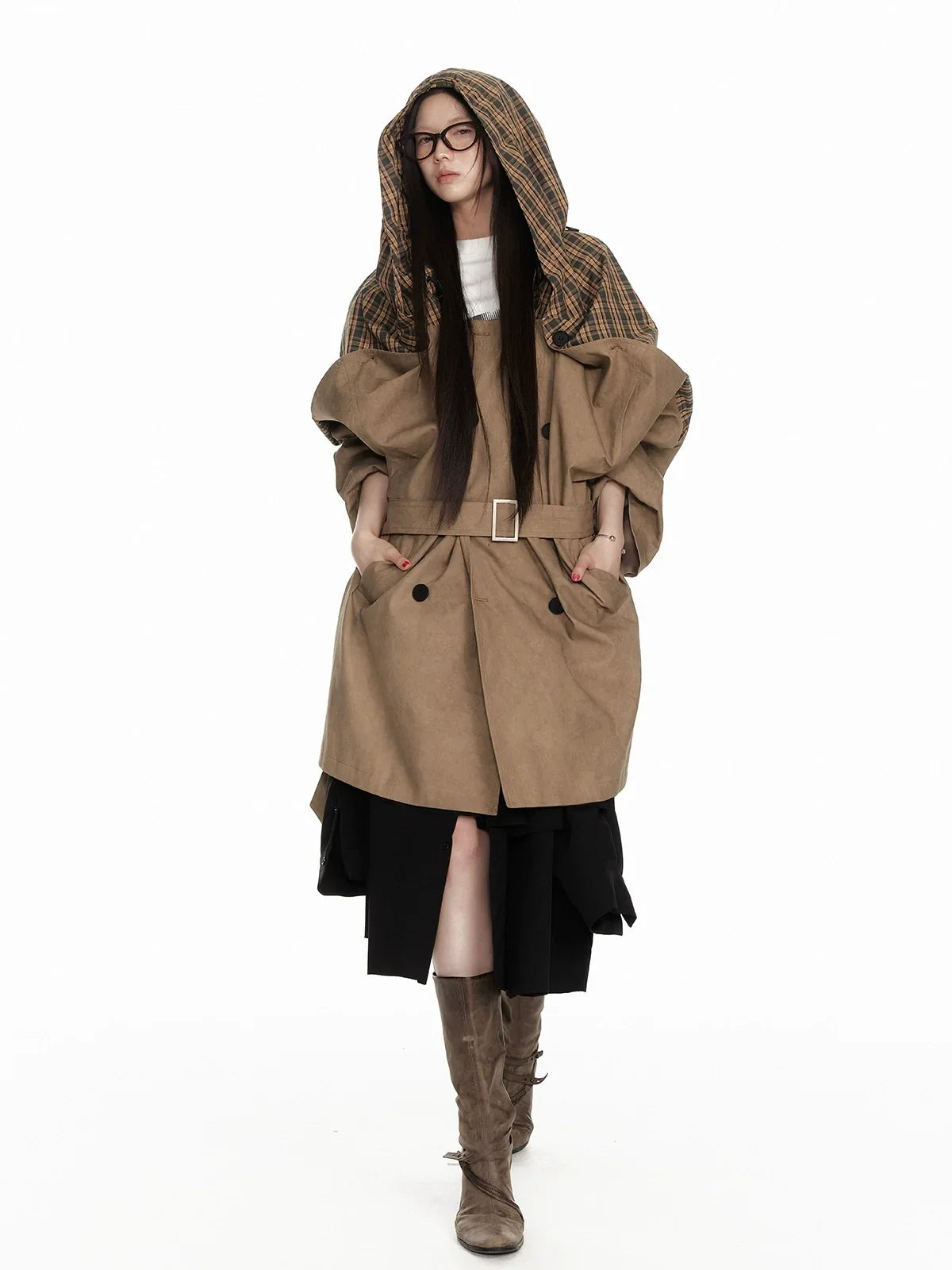 Textured Hooded Lining Jacket