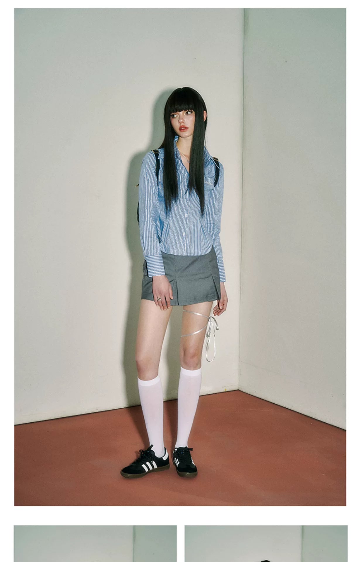 Pleats A-Line High-Waist Short Skirt
