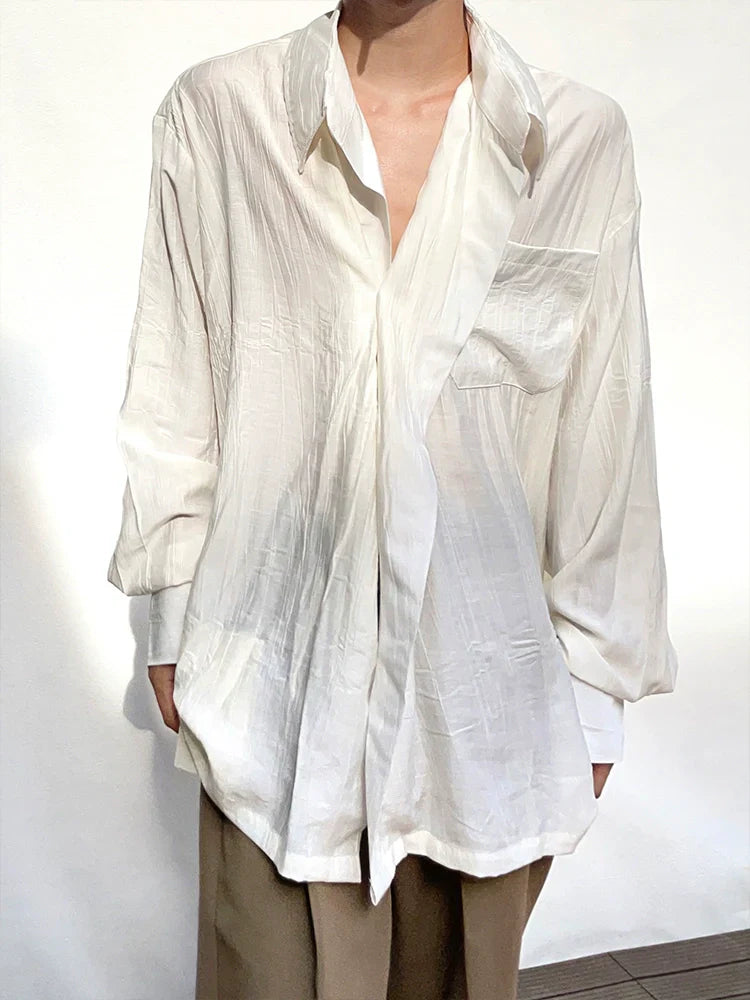 Pleats Oversize Long Sleeve Shirt