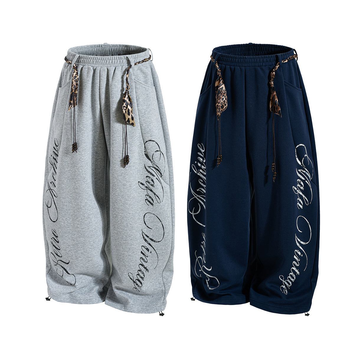 Sporty Curved Wide Leg Pants