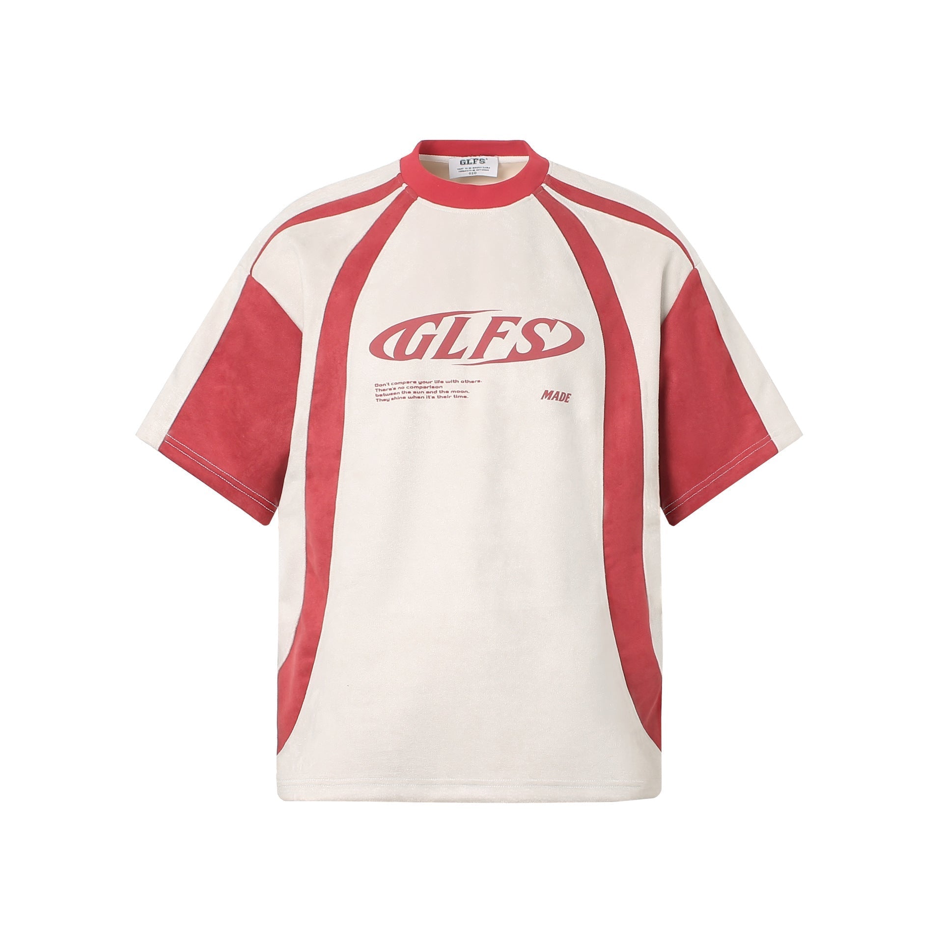 Color Block Panel Letter Print Short Sleeve T-Shirt