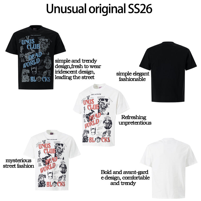 Comic Letter Graphic Short Sleeve T-Shirt