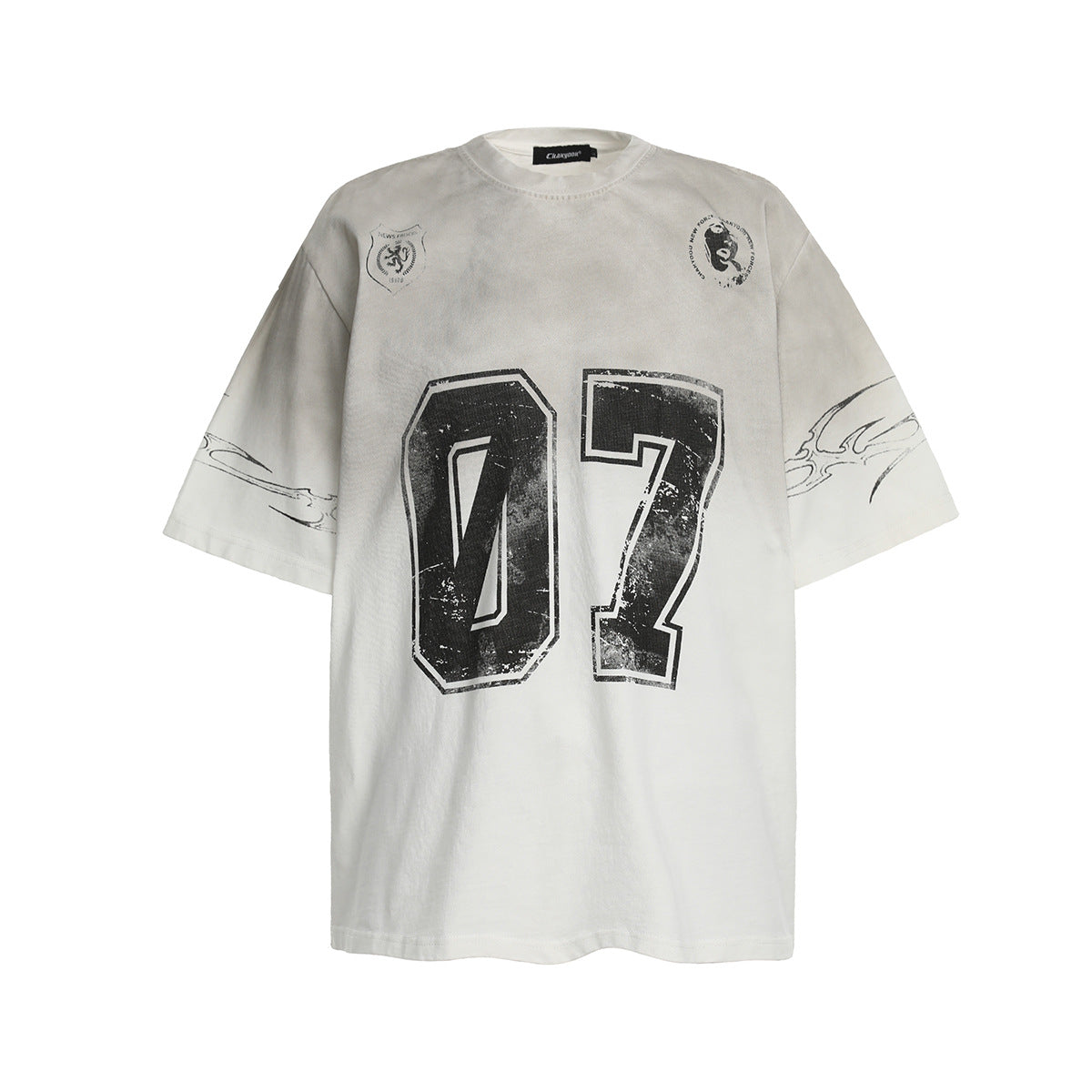 Washed Number Print Short Sleeve T-Shirt
