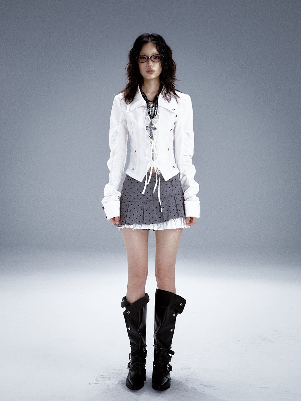 Cutout Tie-Waist Long Sleeve Shirt