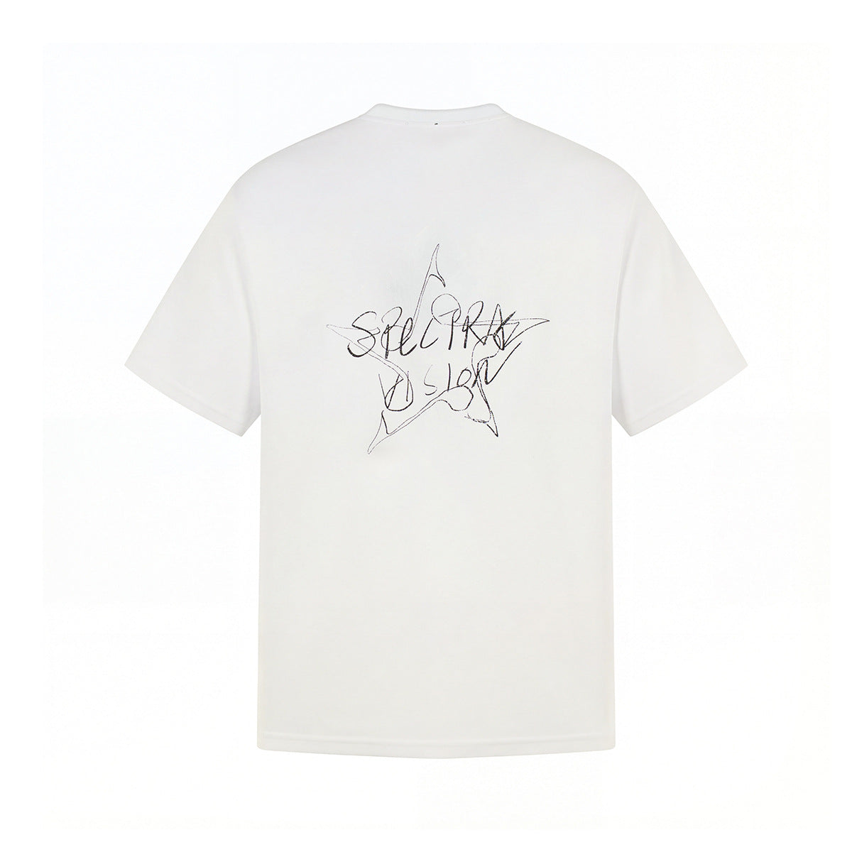 Graphic Print Wash Damage Round Neck Short Sleeve T-Shirt