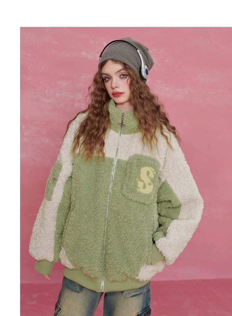 Colorblock High-Neck Puffer Jacket