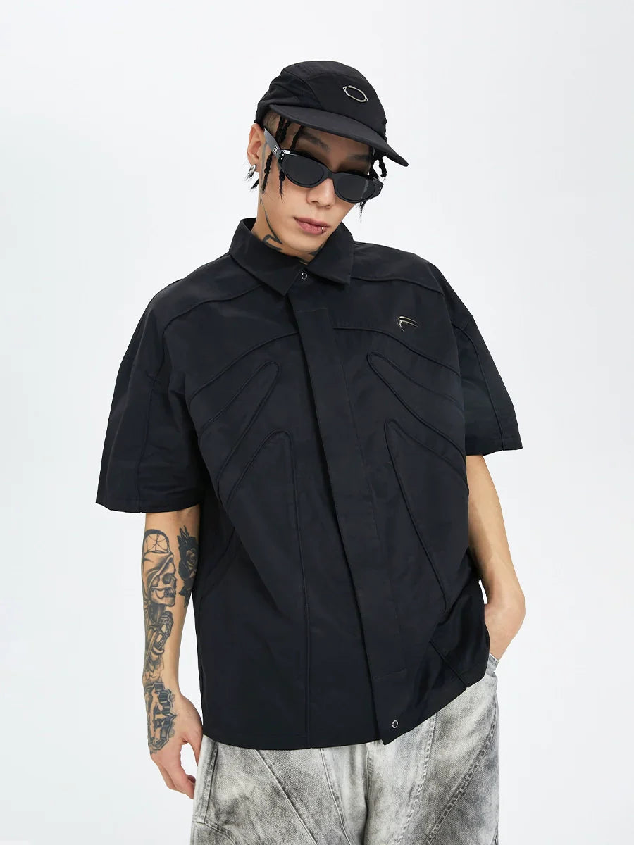 Oversize Skeleton 3D Design Short Sleeve Shirt