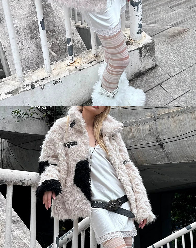 Patchwork Fake Fur Jacket