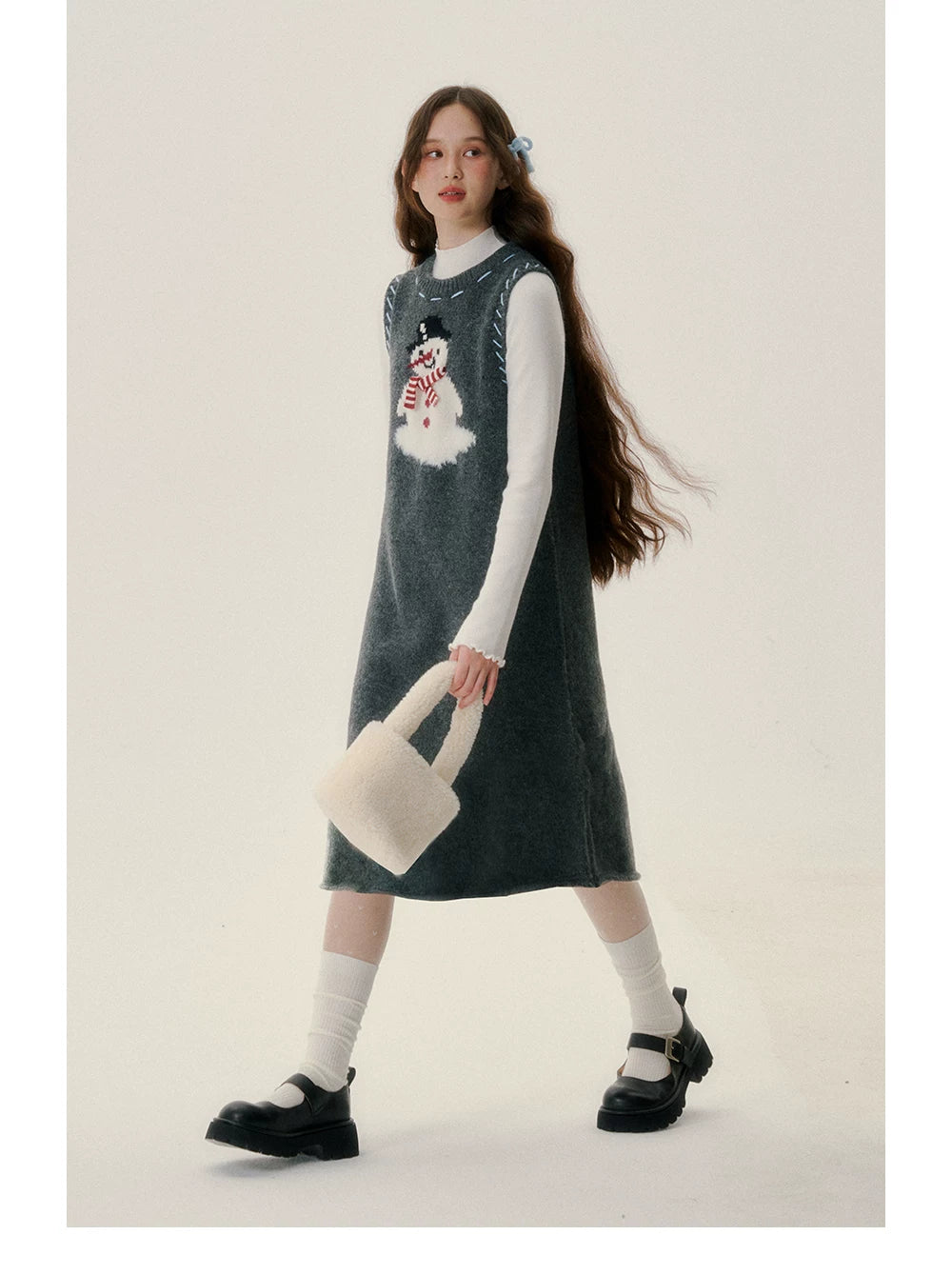 Thick Knit Vest Midi Dress
