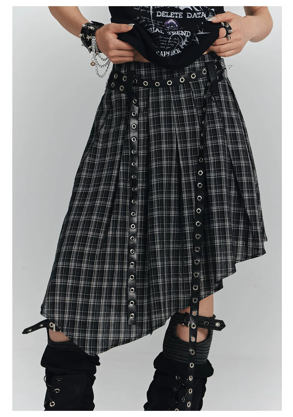 Irregular Plaid A-Line Skirt