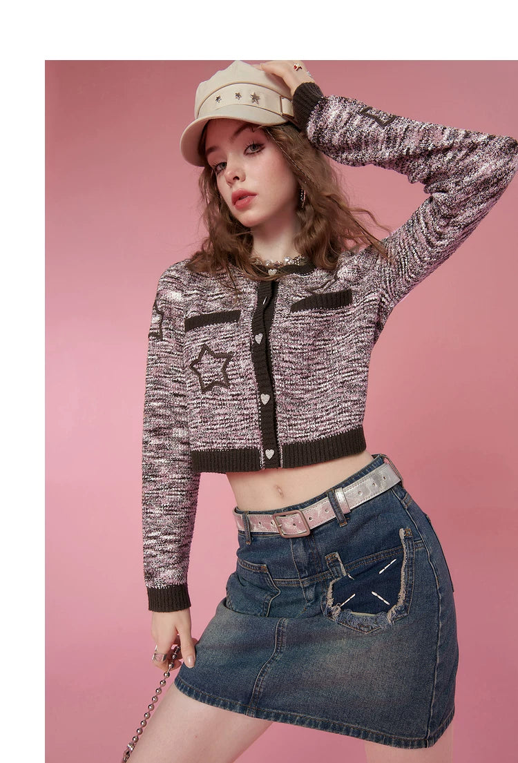 Cropped Knit Cardigan