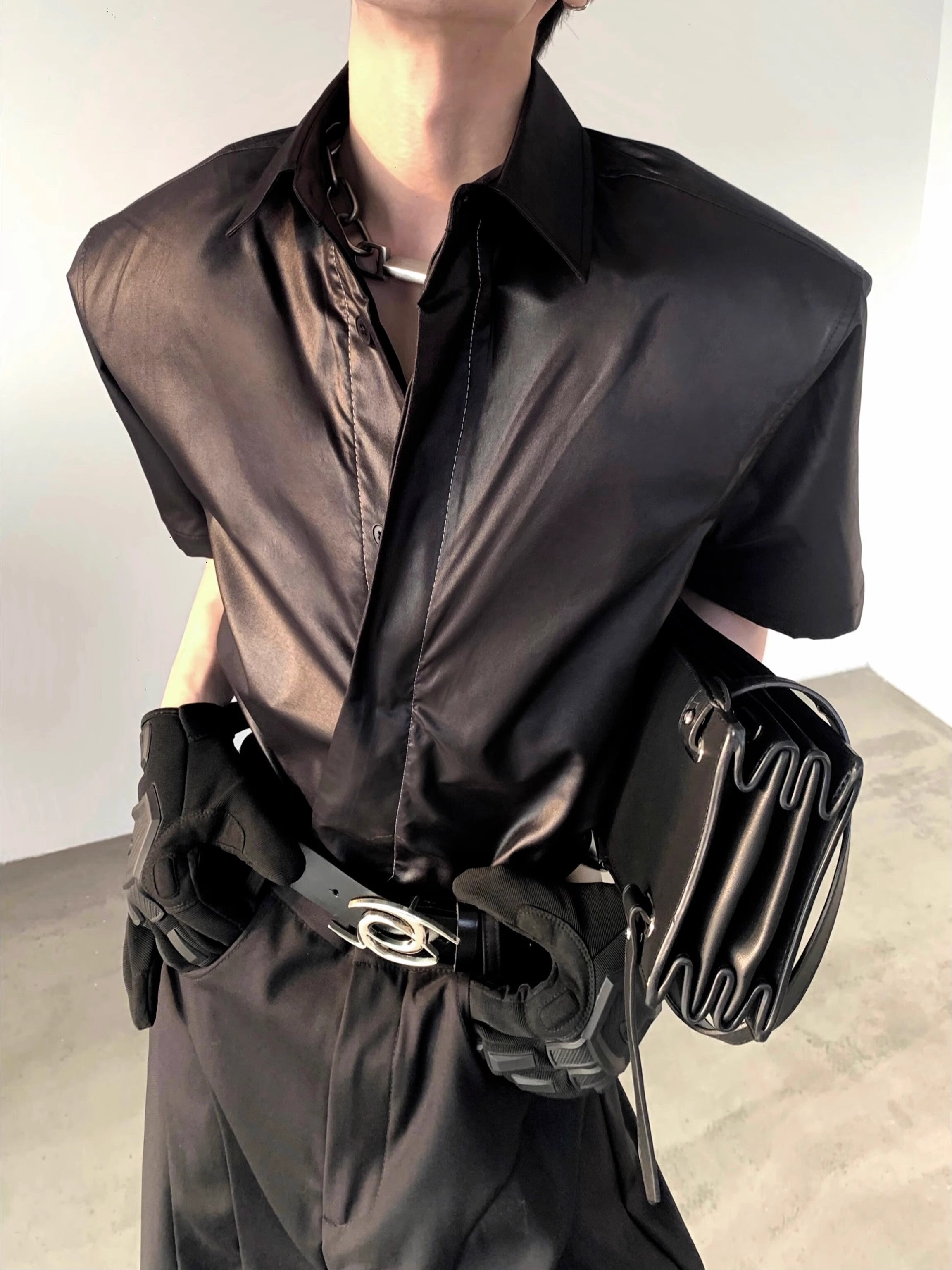 Coated Shoulder Pad Short Sleeve Shirt