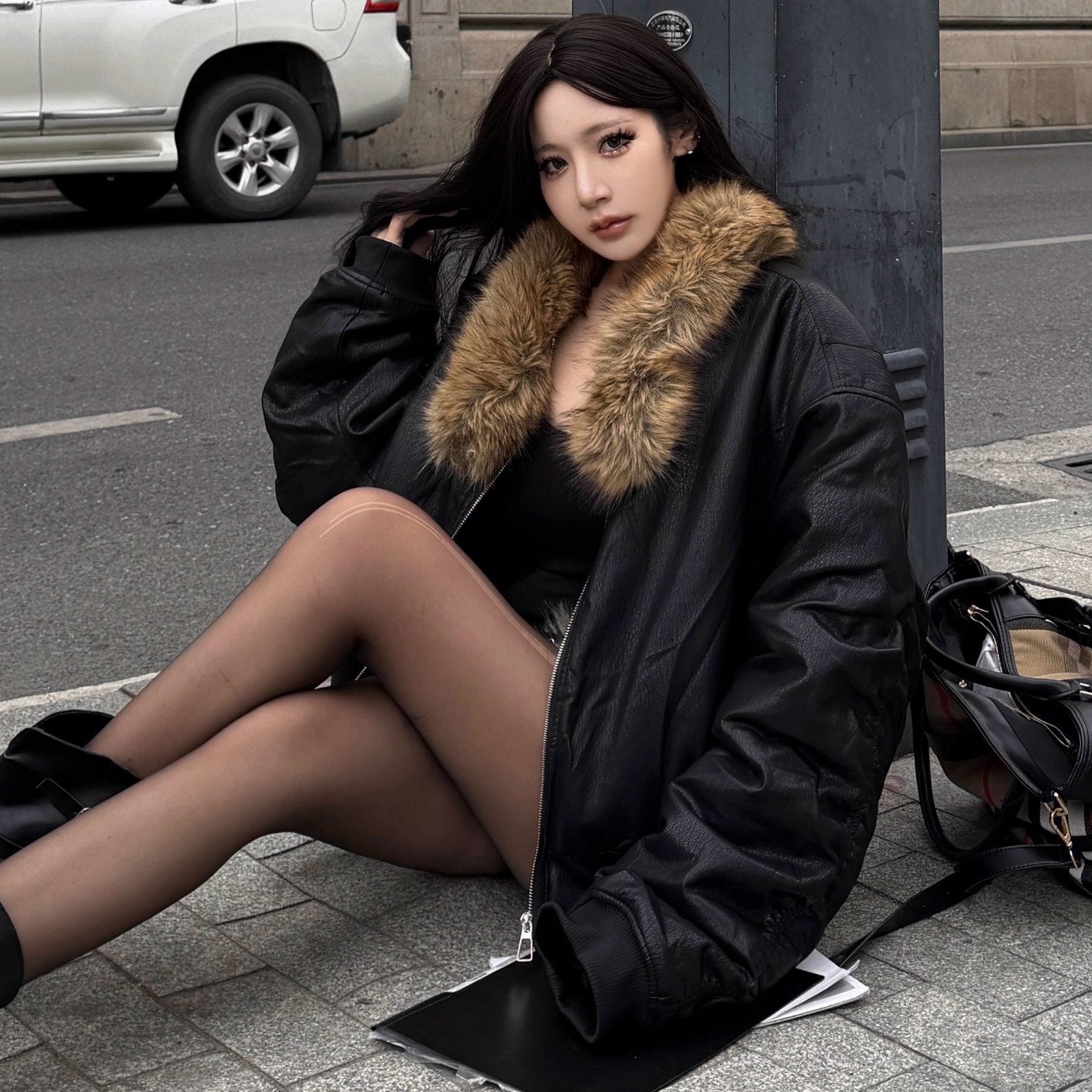 Fake Fur Collor Padded Jacket