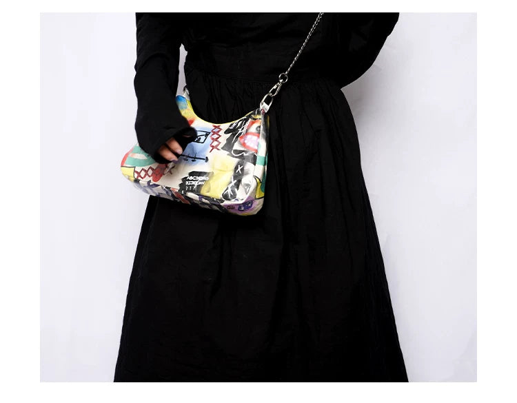 Graphic Design Chain Shoulder Bag