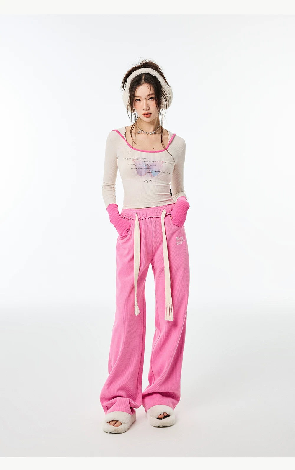 High Waist Sporty Straight Sweatpants