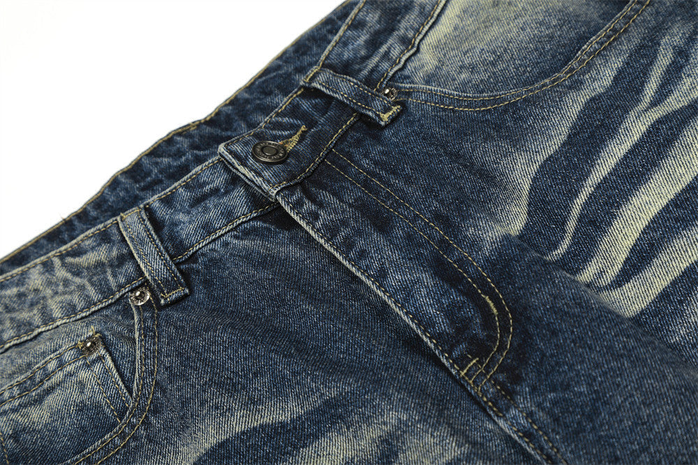 Washed Wide-Leg Jeans - Denim Pants