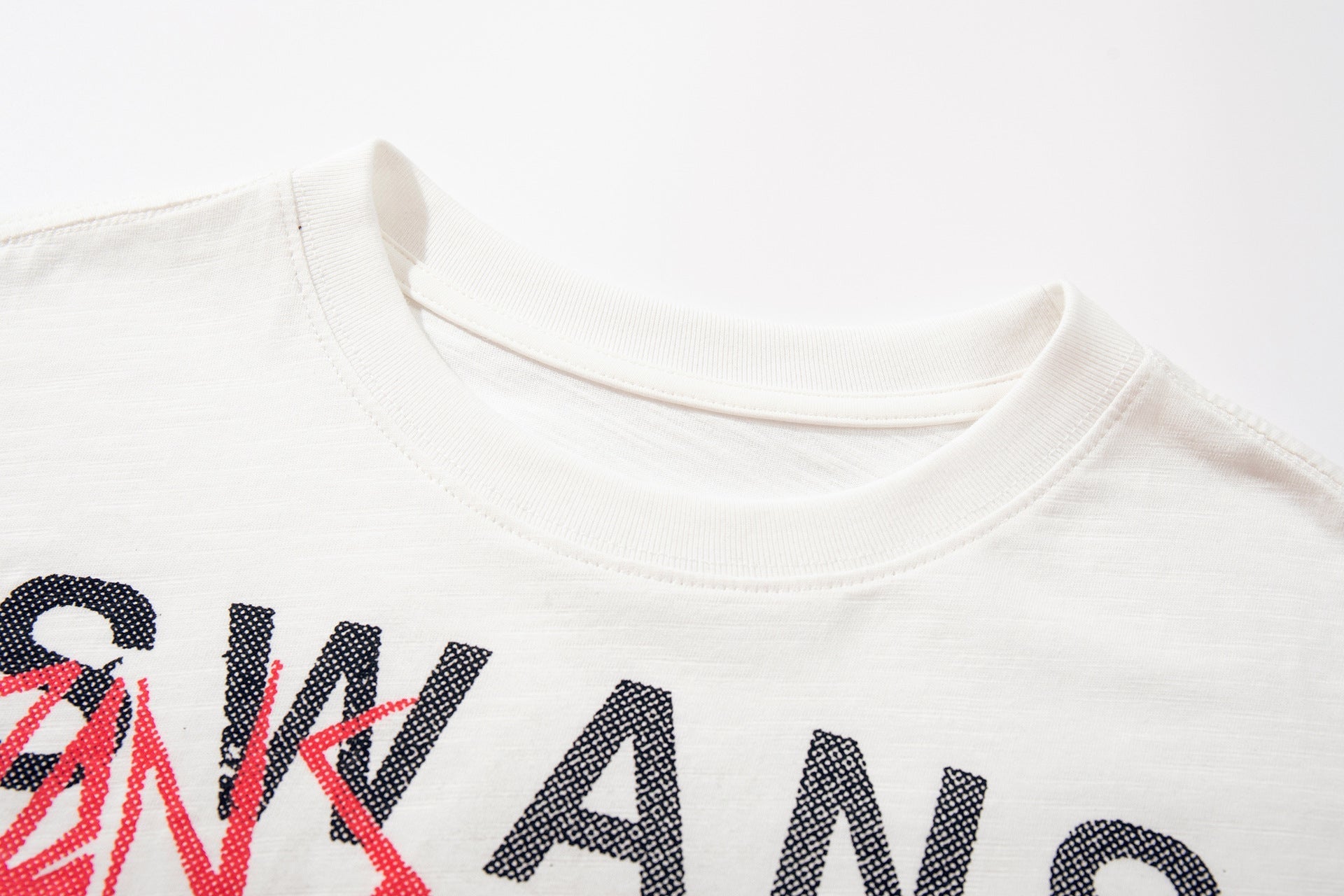 Slub Cotton Graphic Print Short Sleeve T-Shirt