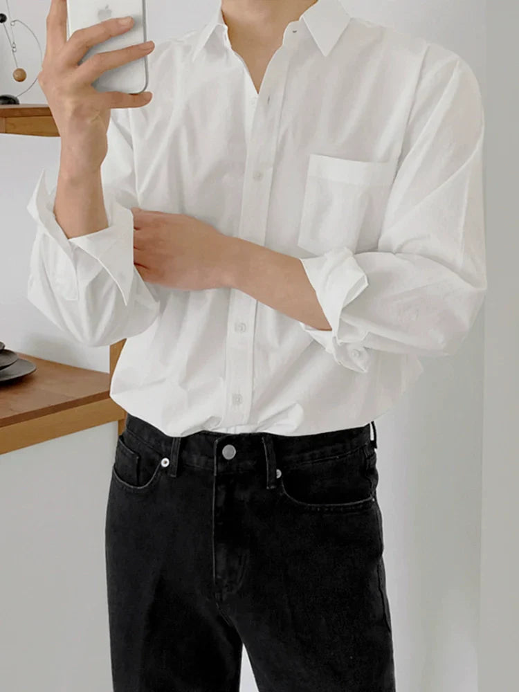 Wrinkle-Free Plain Long Sleeve Shirt