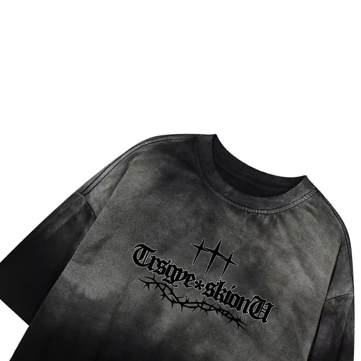 Gradient Thorn Logo Print Short Sleeve T-Shirt