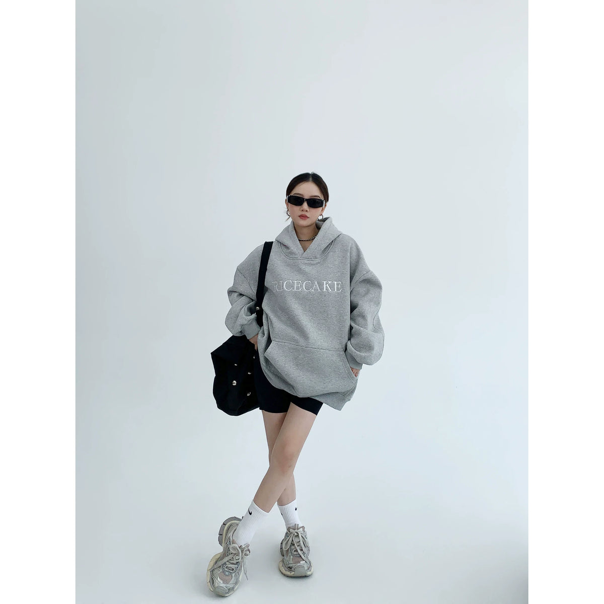 Flower Embroidery Oversized Hoodie