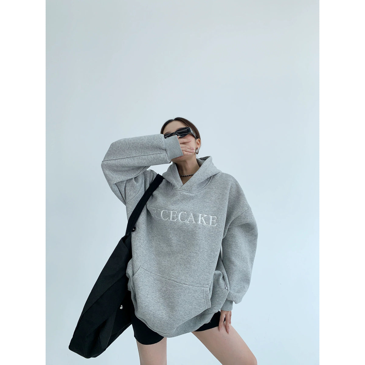Flower Embroidery Oversized Hoodie