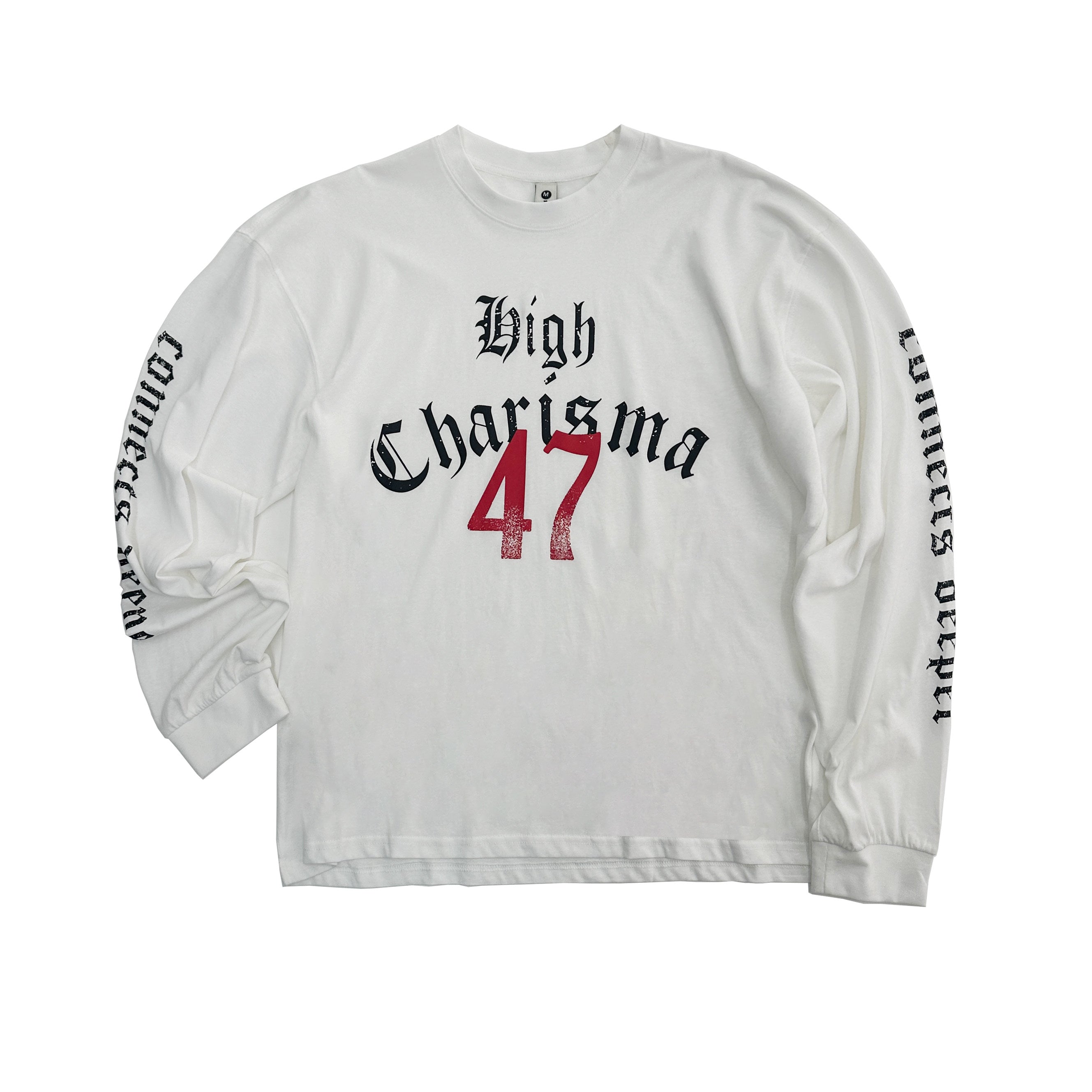 Gothic Print Damage Long Sleeve T-Shirt