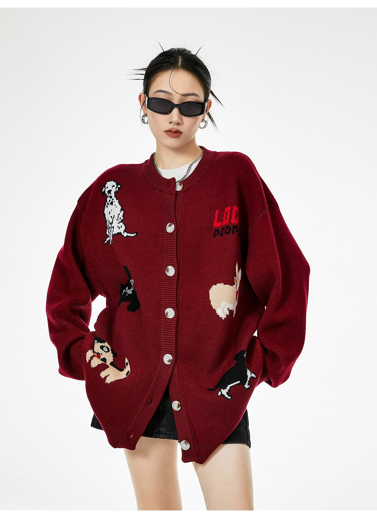 Holiday Printed Oversized Cardigan