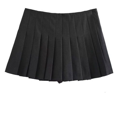 Low-Waisted Short Skirt - XS / Medium gray
