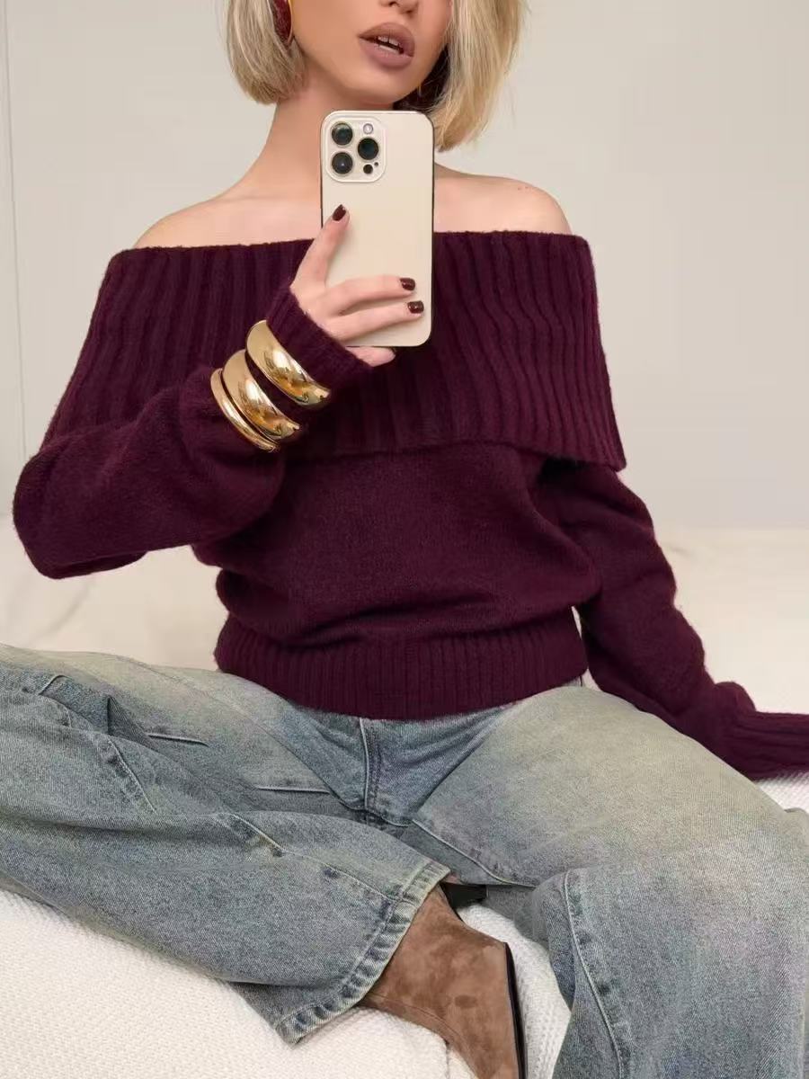 Long-Sleeved Basic Knitted Sweater
