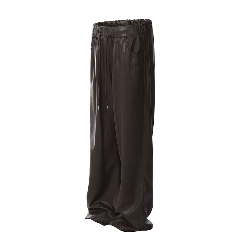 PU Leather With Drawstring Pants
