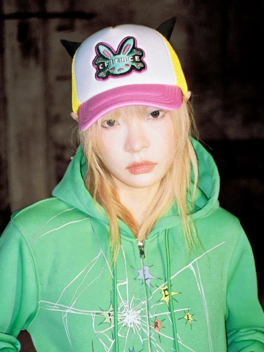 Rabbit Skull Horns Cap