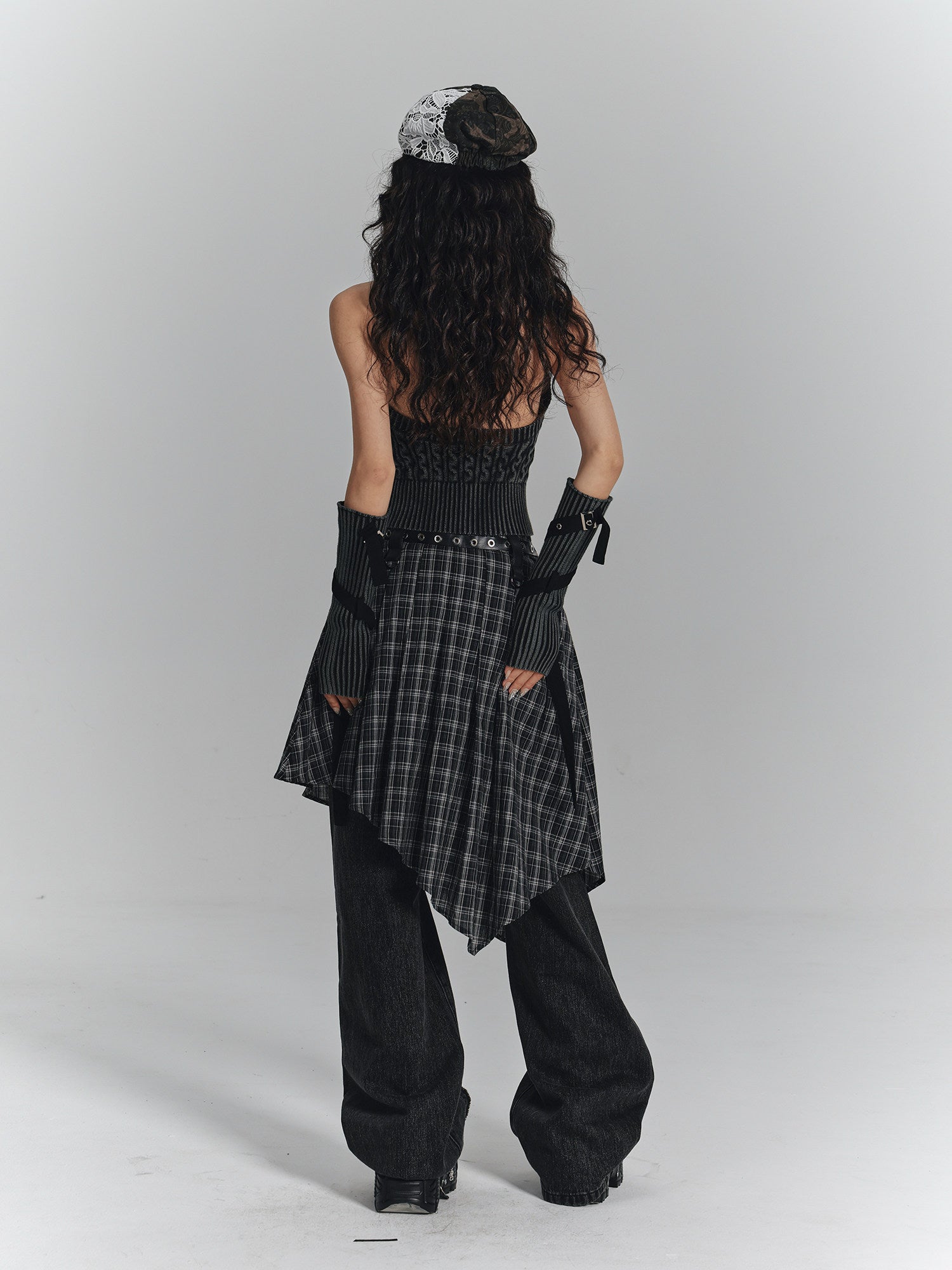 Irregular Plaid A-Line Skirt