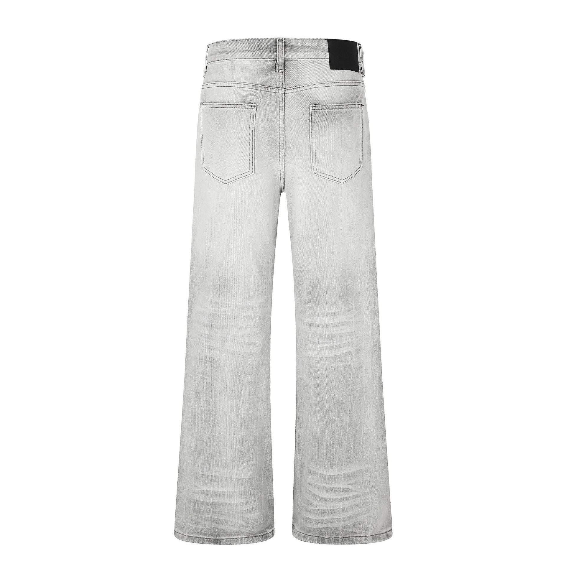 Washed Whiskers Flare Denim Jeans