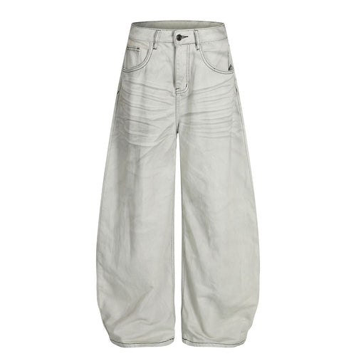 Calça Jeans Whisker Barrel Lavada - Branco / S
