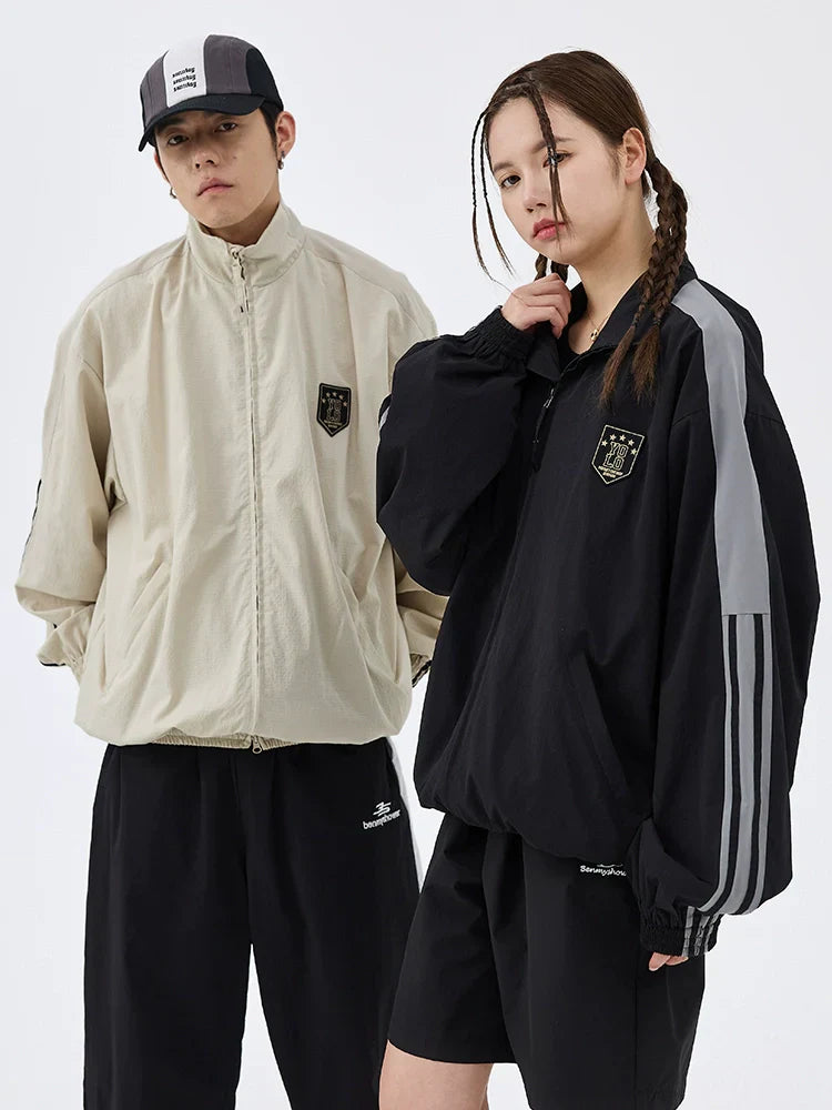 Side Three Bar Loose Sporty Jacket