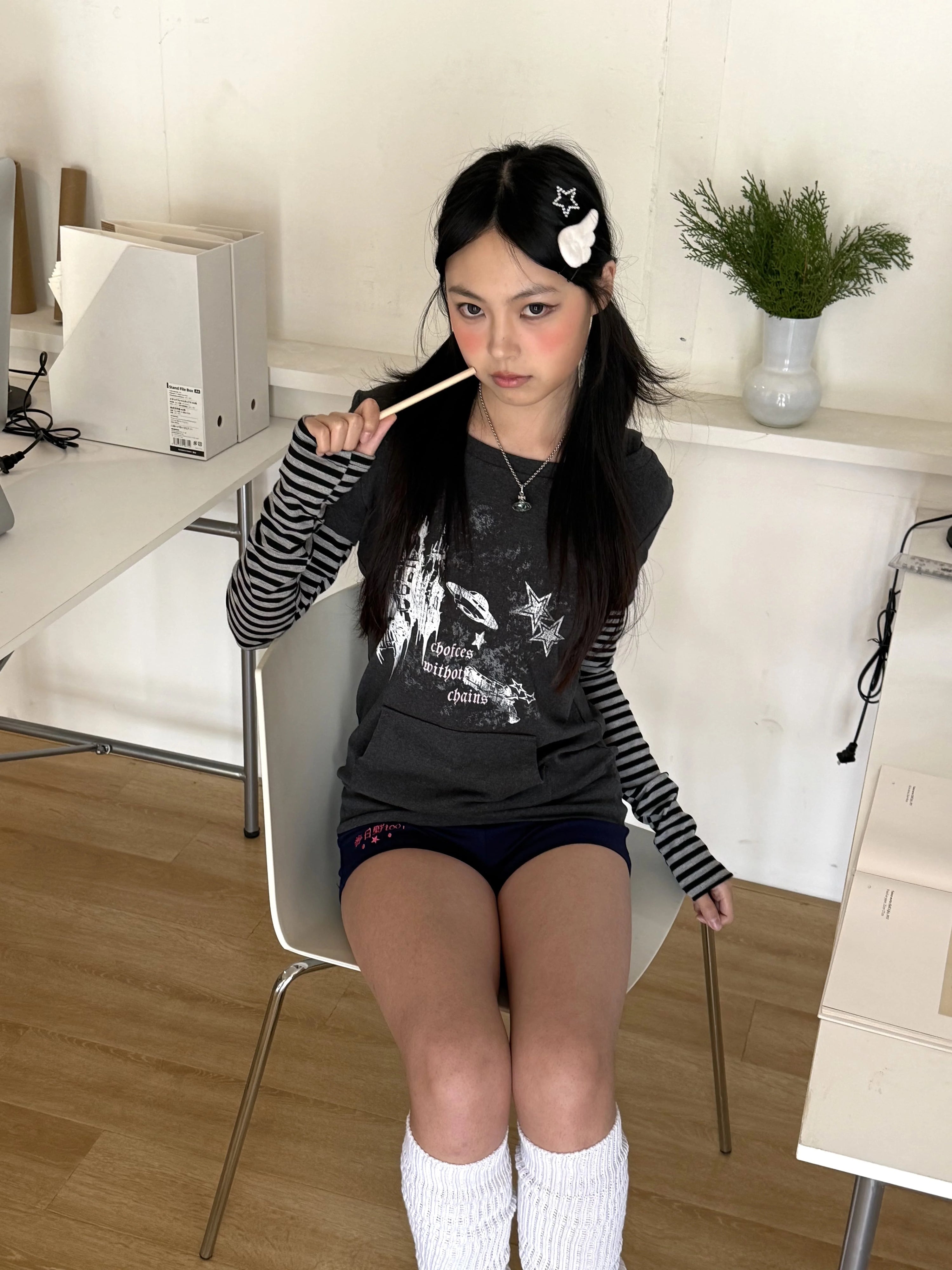 Stripe Patchwork Pullover Hoodie