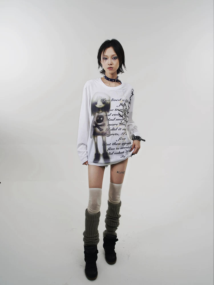 Anime Print Long Sleeve T-Shirt
