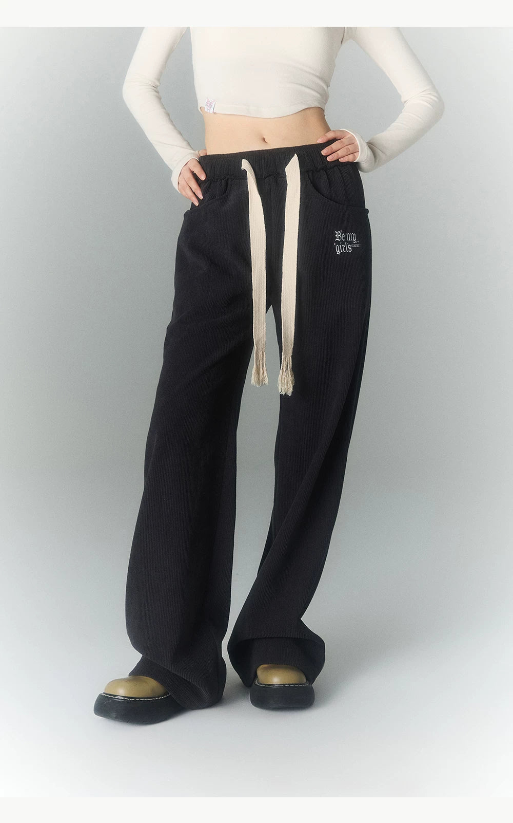 High Waist Sporty Straight Sweatpants