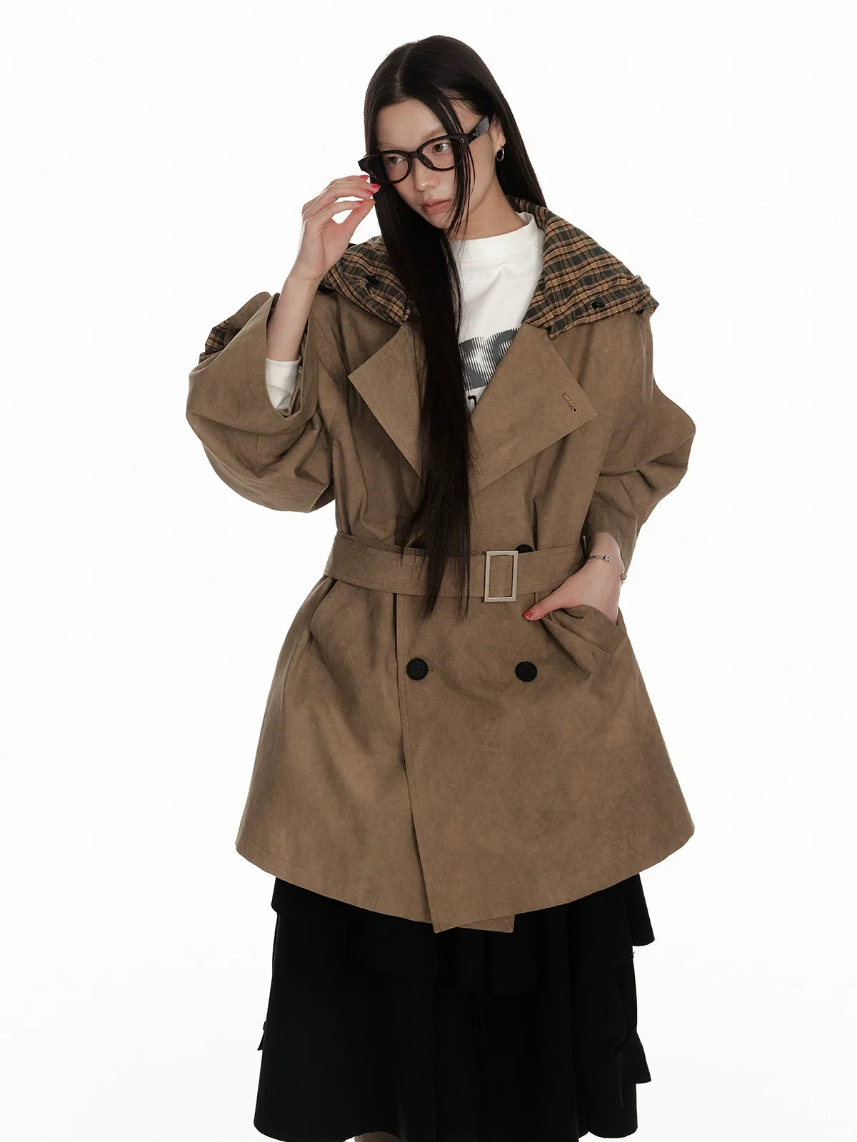 Textured Hooded Lining Jacket