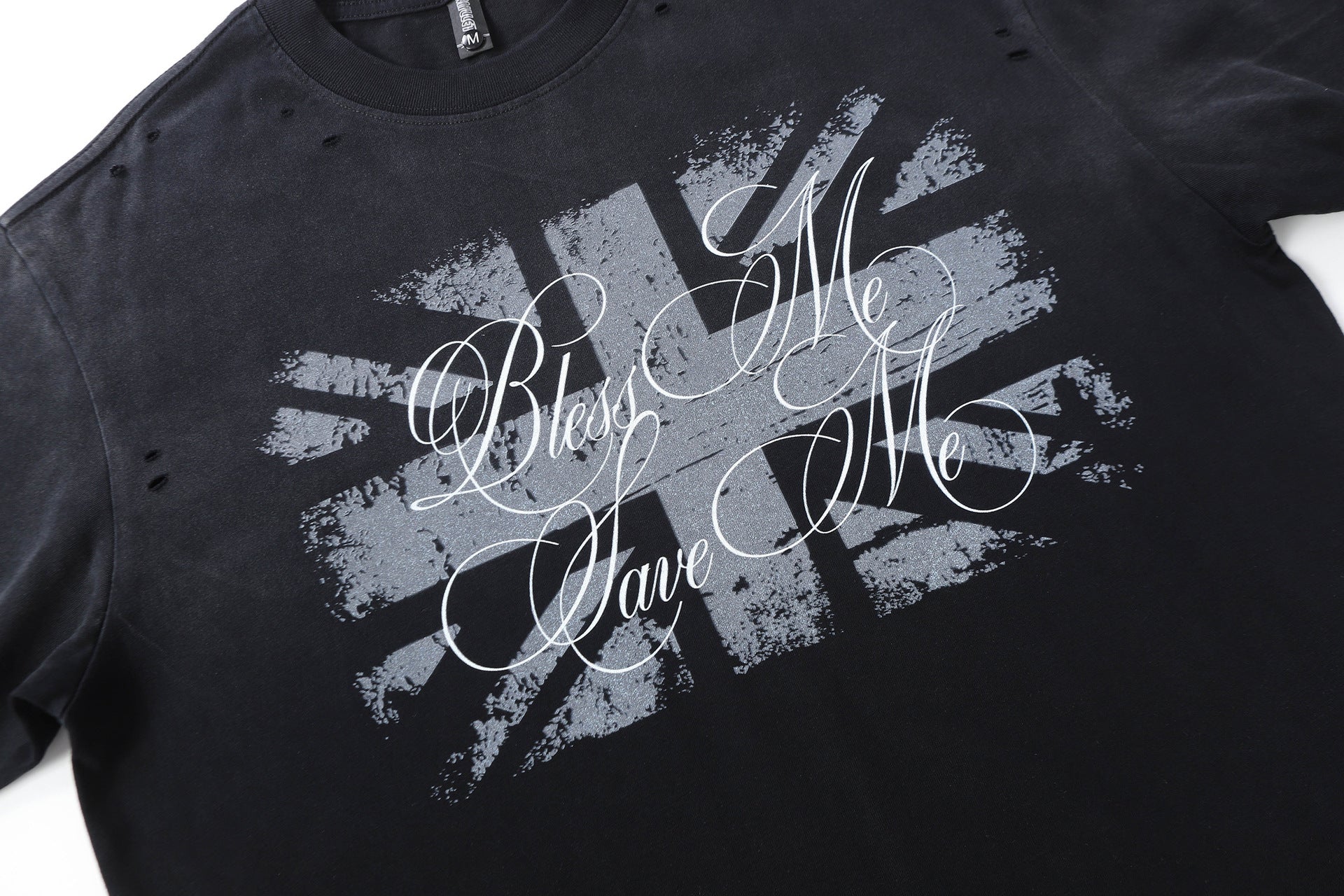 Damage Letter Print Short Sleeve T-Shirt
