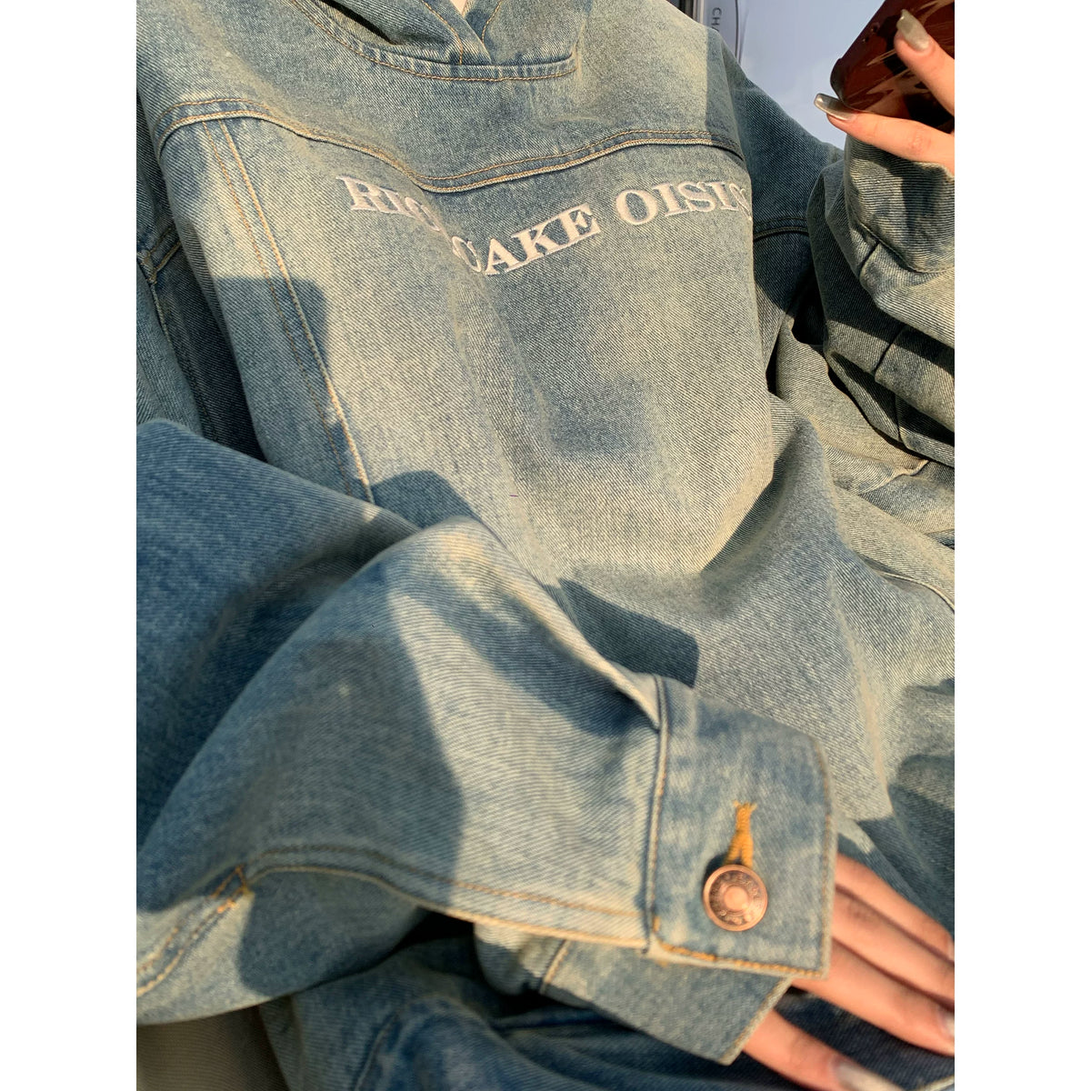 Oversize Pullover Denim Hoodie