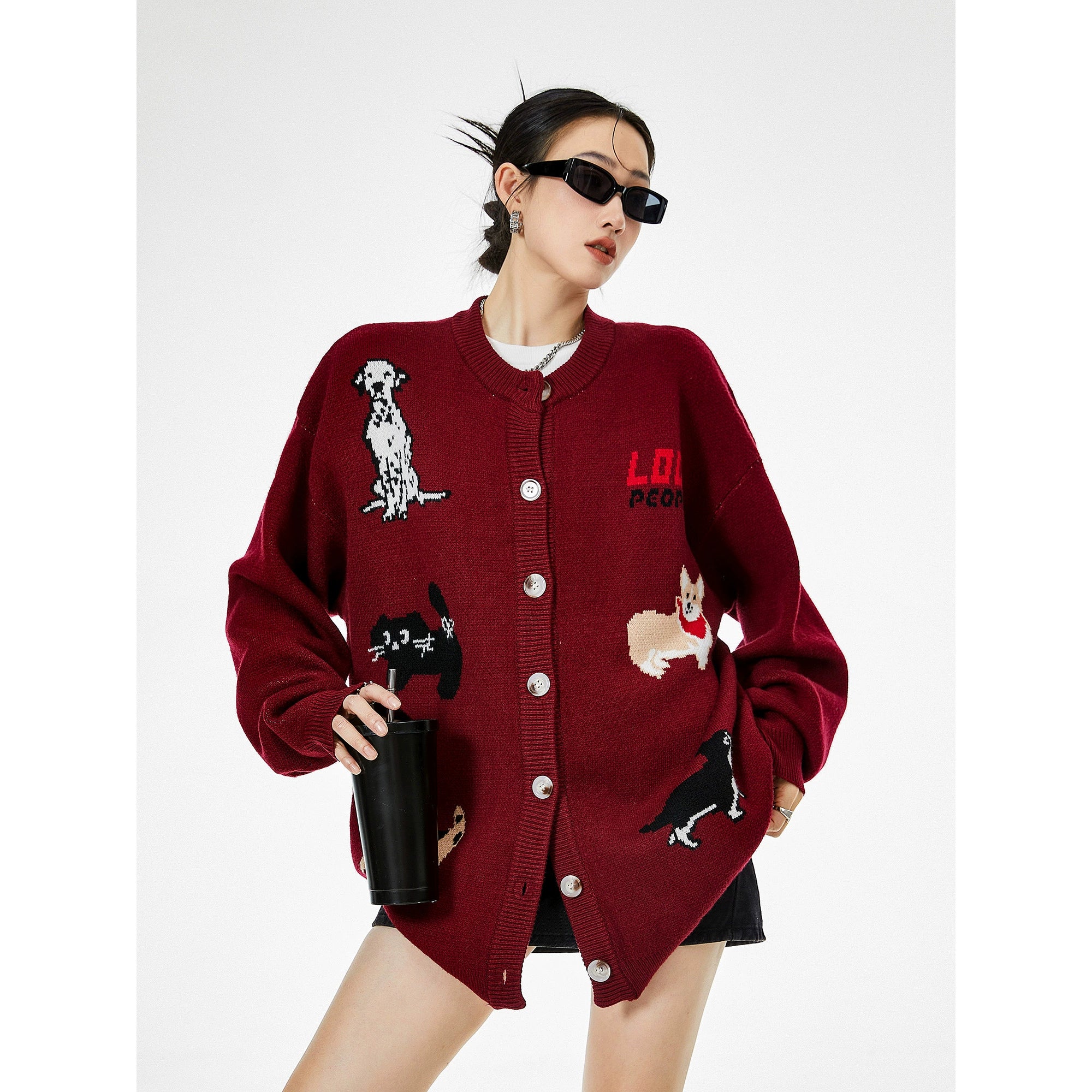 Holiday Printed Oversized Cardigan