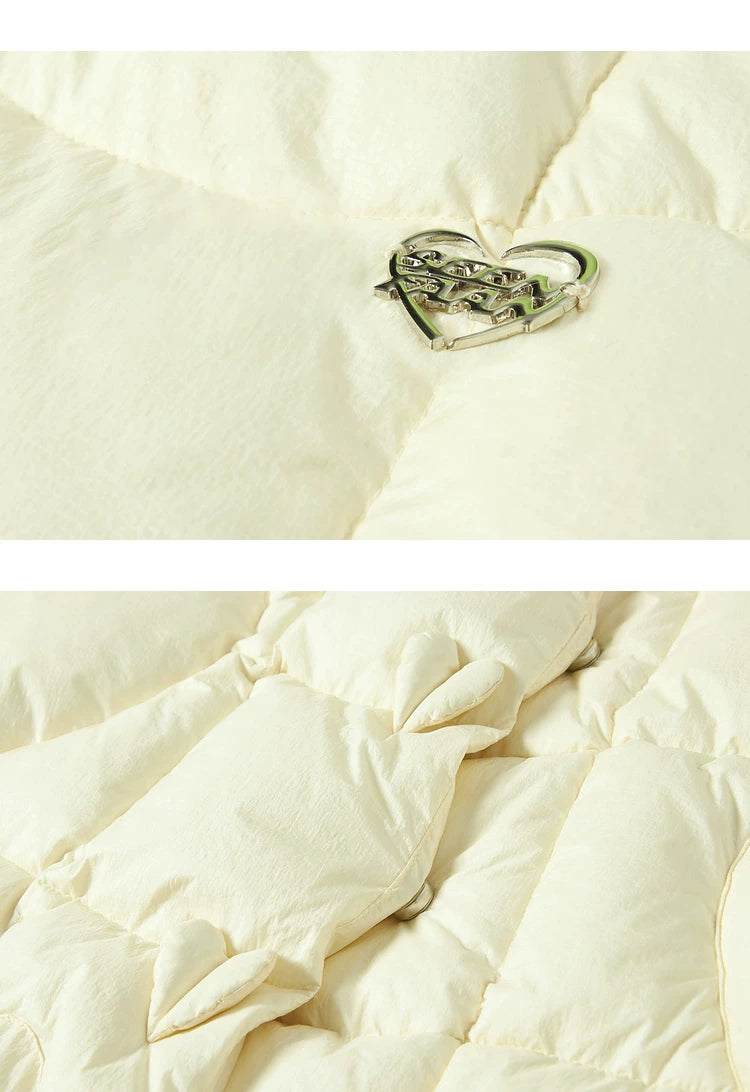 Short Thick White Duck Down Jacket